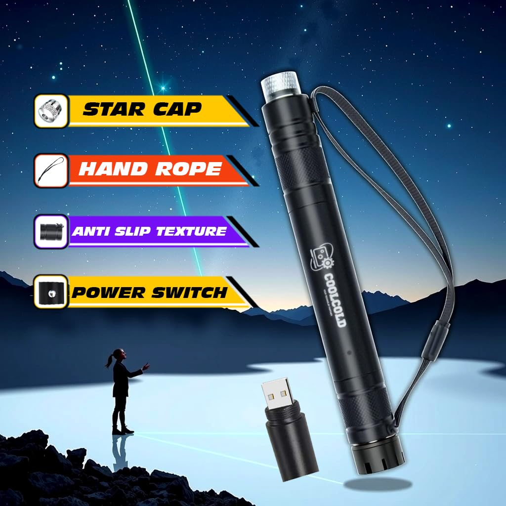 500mW Rechargeable Green Laser Pointer Party Pen Disco Light