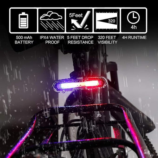 USB Rechargeable Cycle Tail Light LED Waterproof Cycle